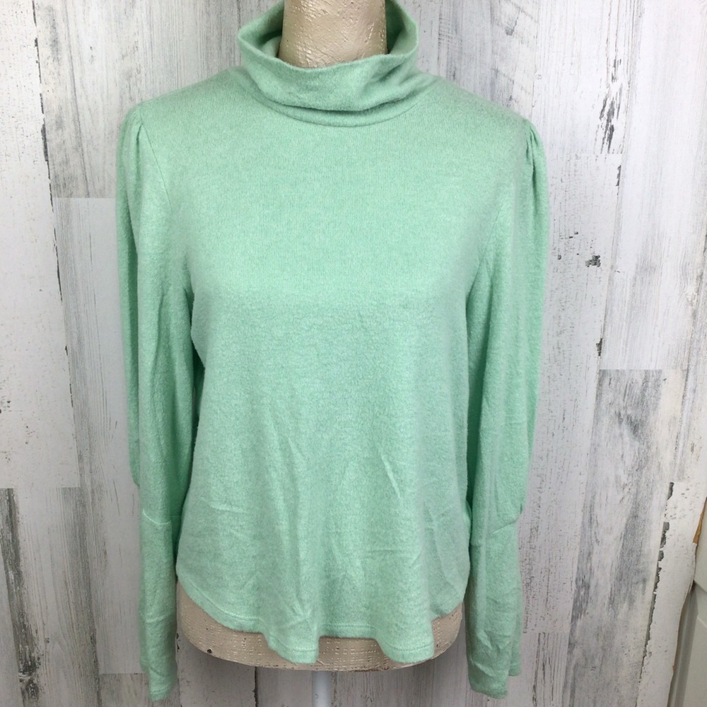 Anthropologie Mint Green Turtleneck Sweater